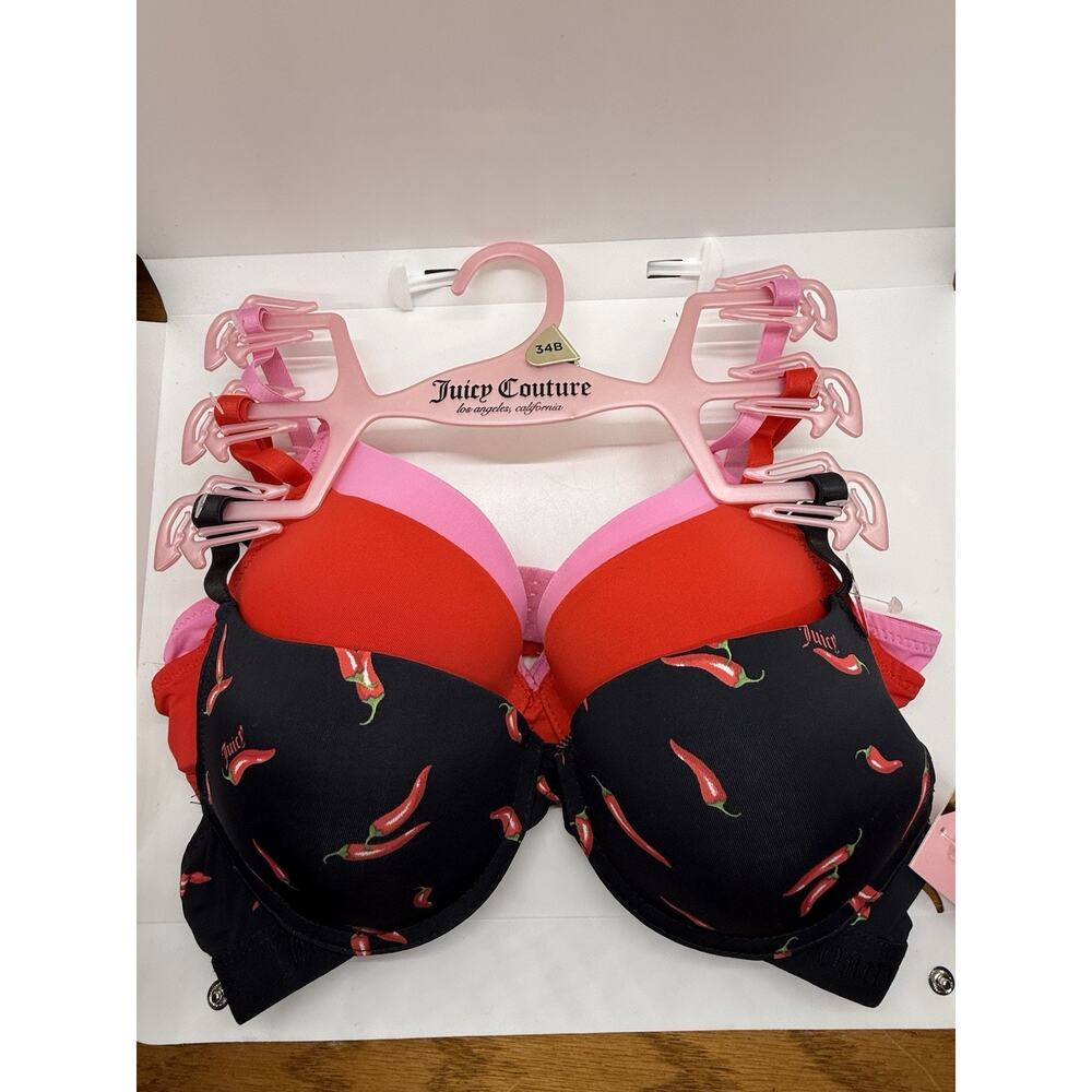 Juicy Couture Intimates Sexy Push Up Bra 34B JC4002 Multicolor